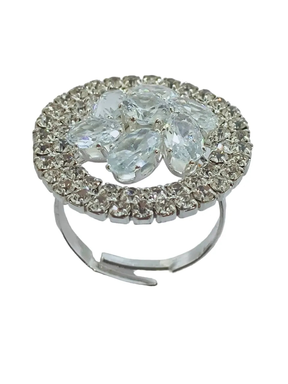 Set Of 4 Shimmering Stone & Kundan Studded Rings
