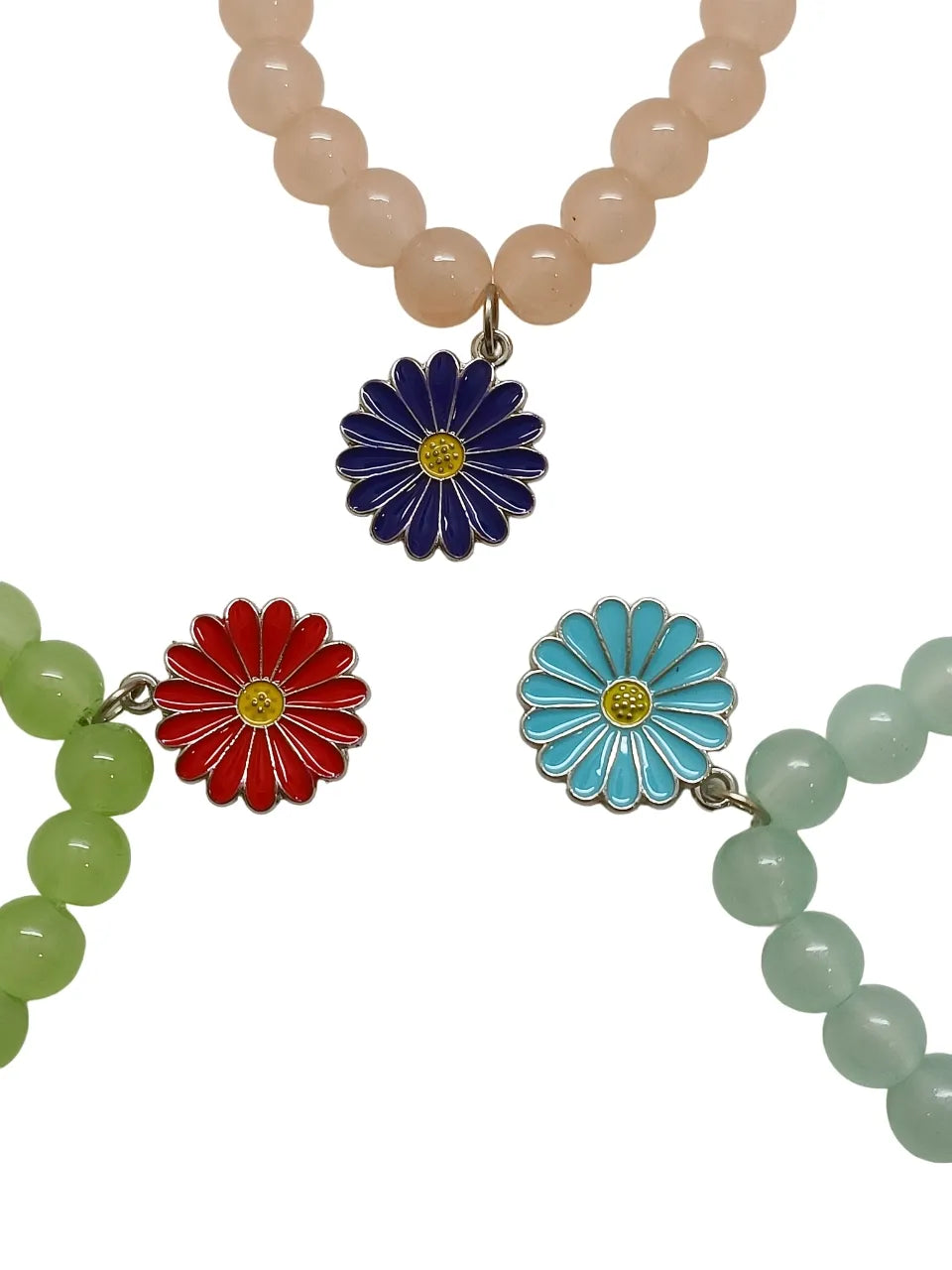 Set of 3 Artificial Beads Charm Bracelet