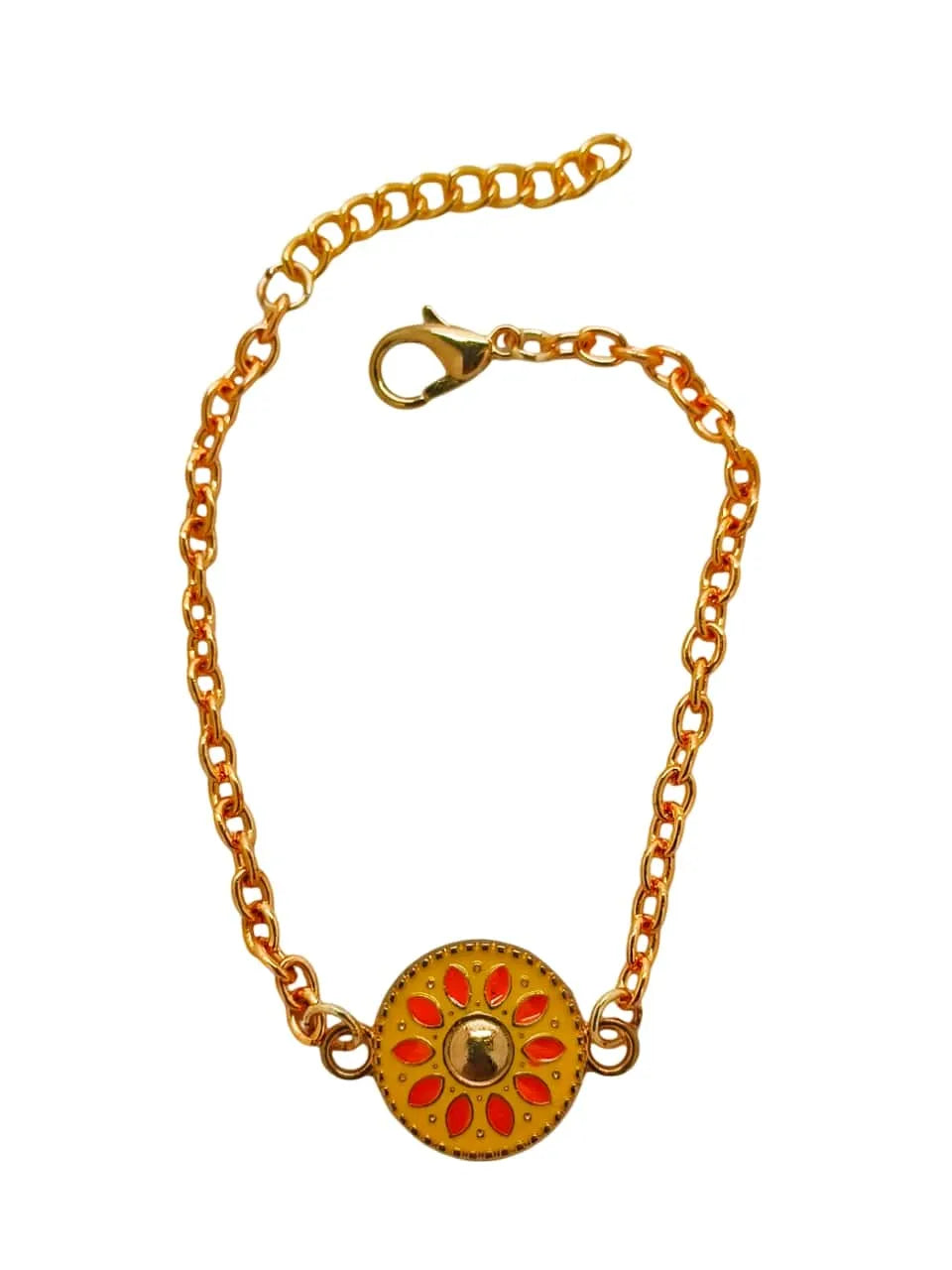 Set Of 2 Gold Plated Stone Studded Charm Bracelets