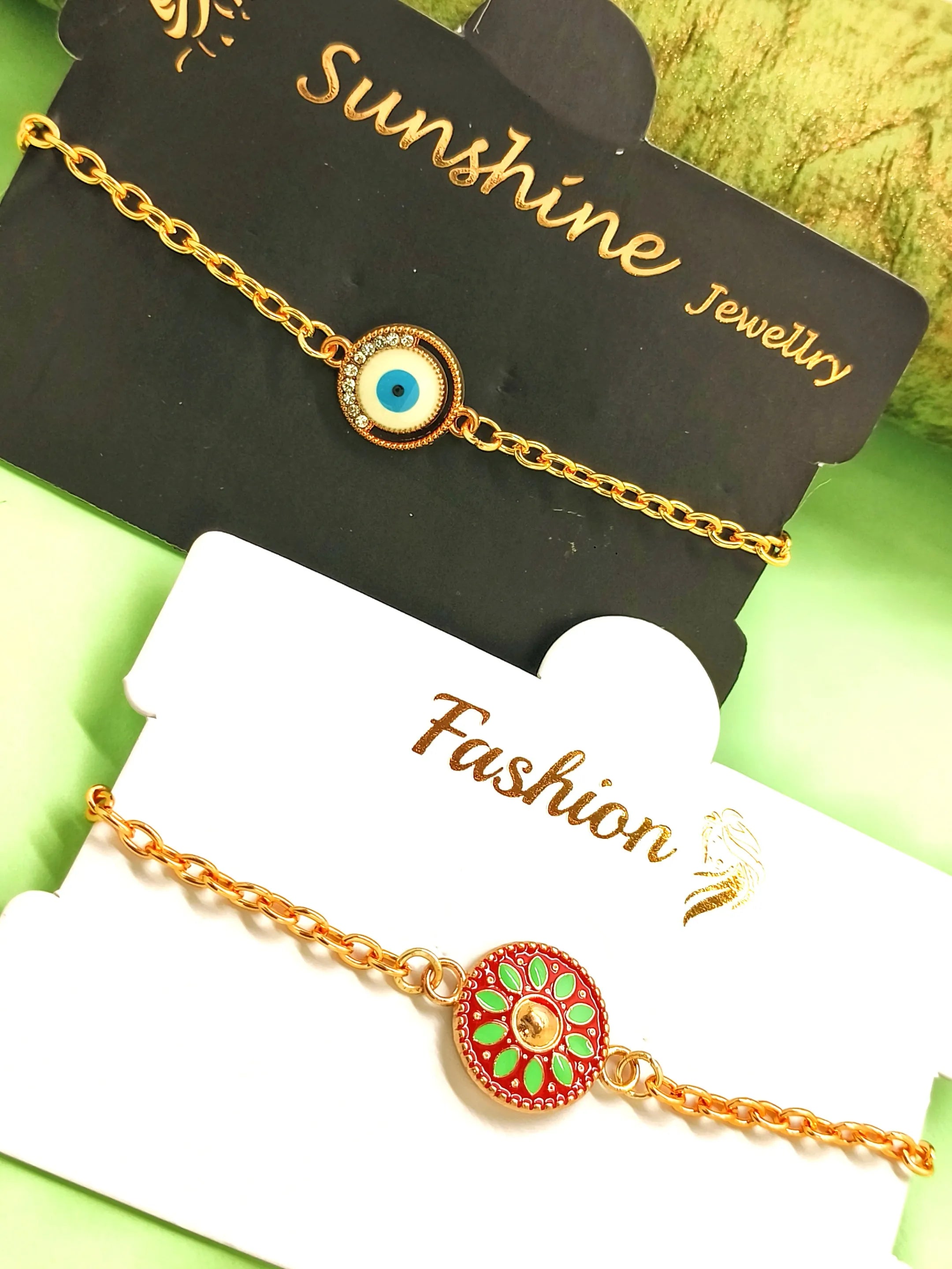 Set of 2 Gold Plated Chain Bracelet