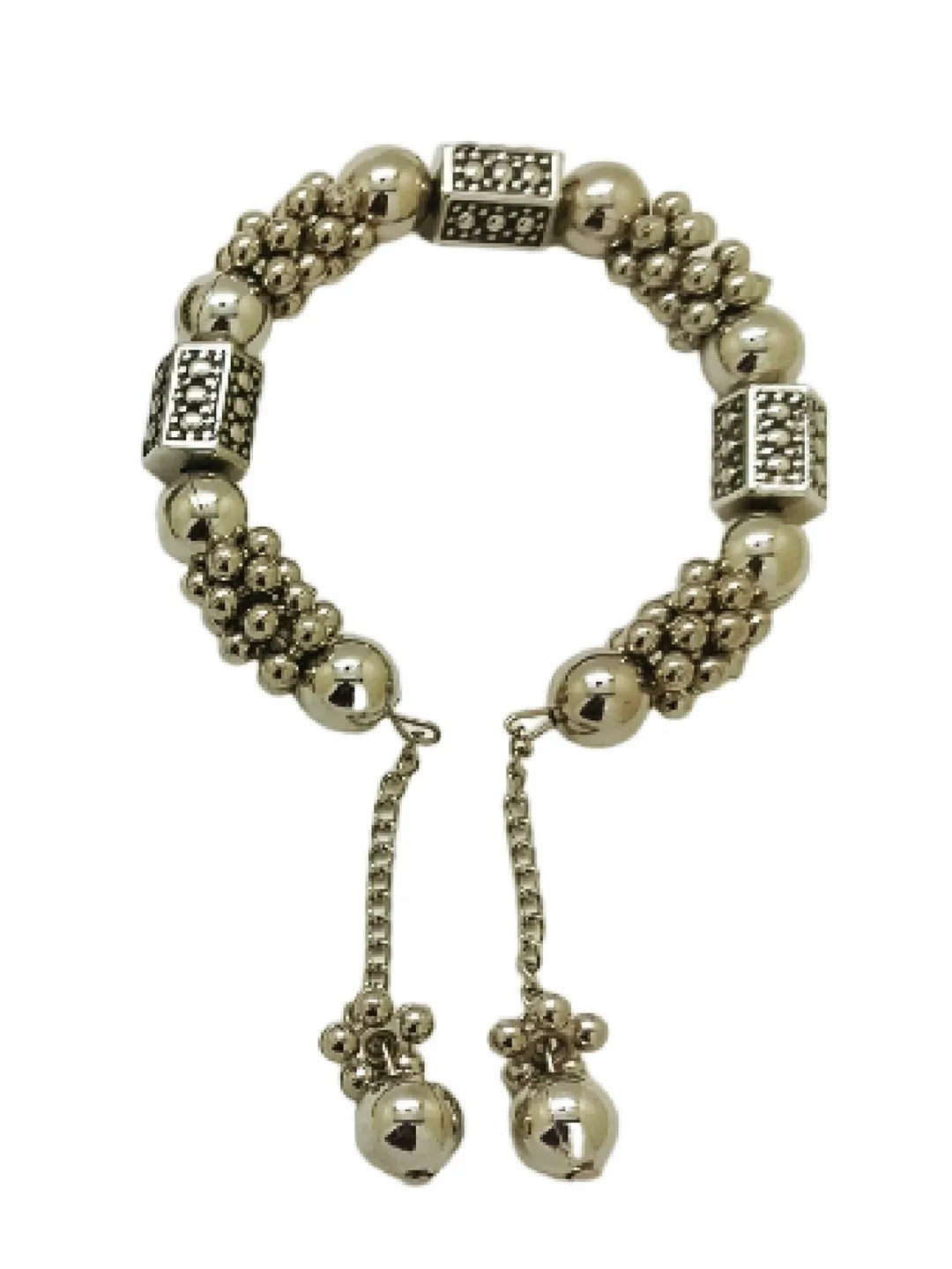 Set of 3 Silver Oxidized with Taselled Bracelet