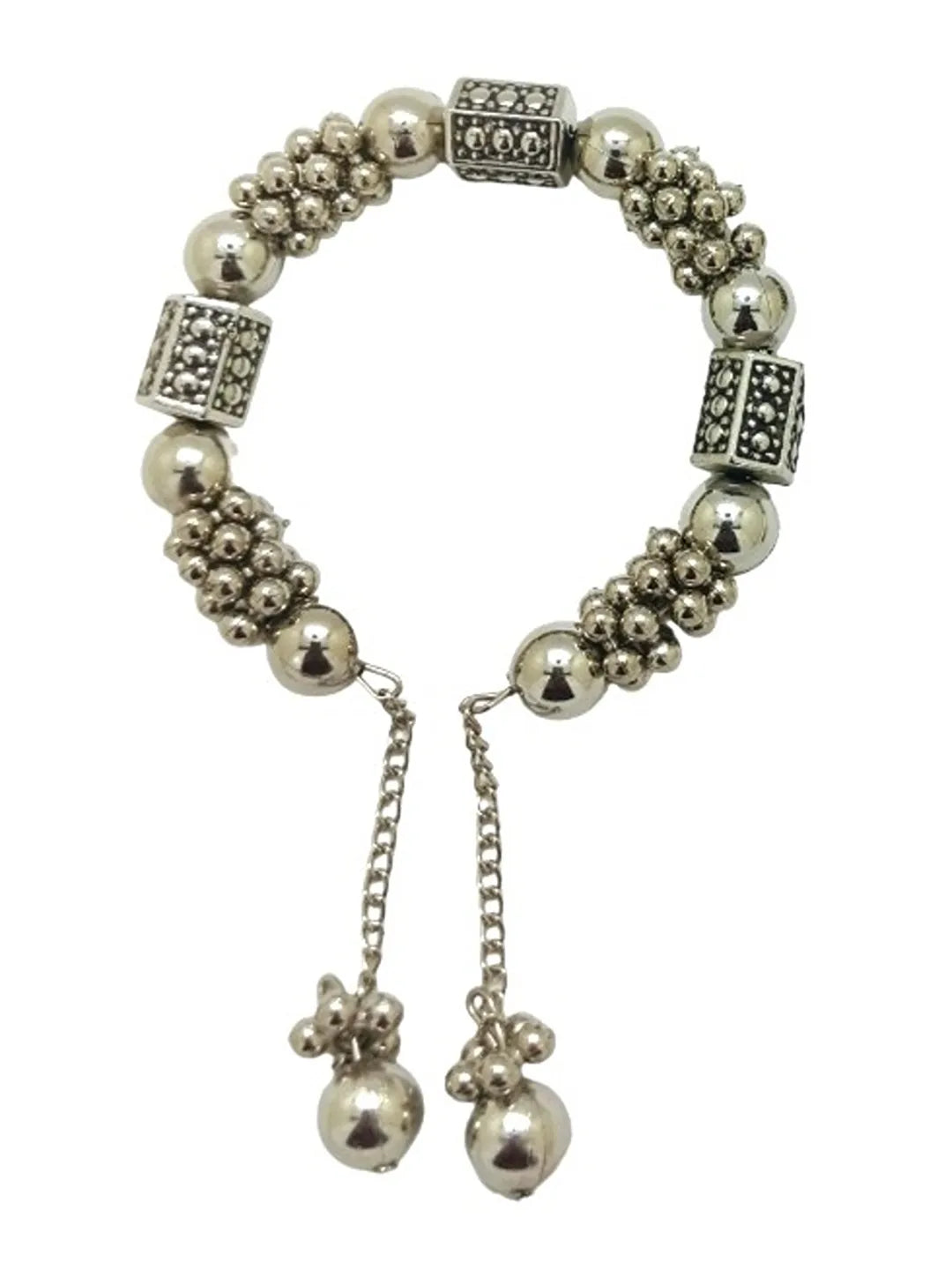 Set of 2 Silver Plated Charm Bracelet