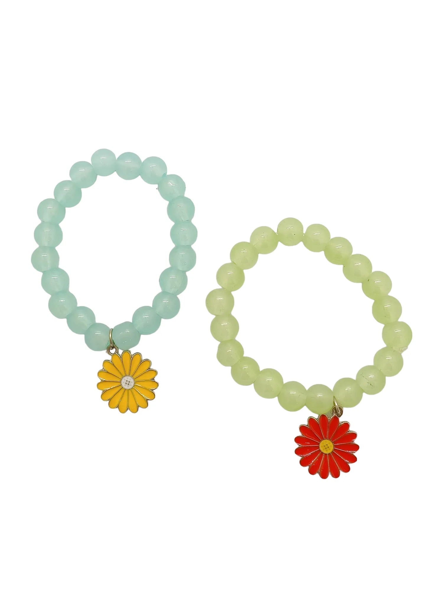 Set Of 2 Beaded Elasticated Bracelets