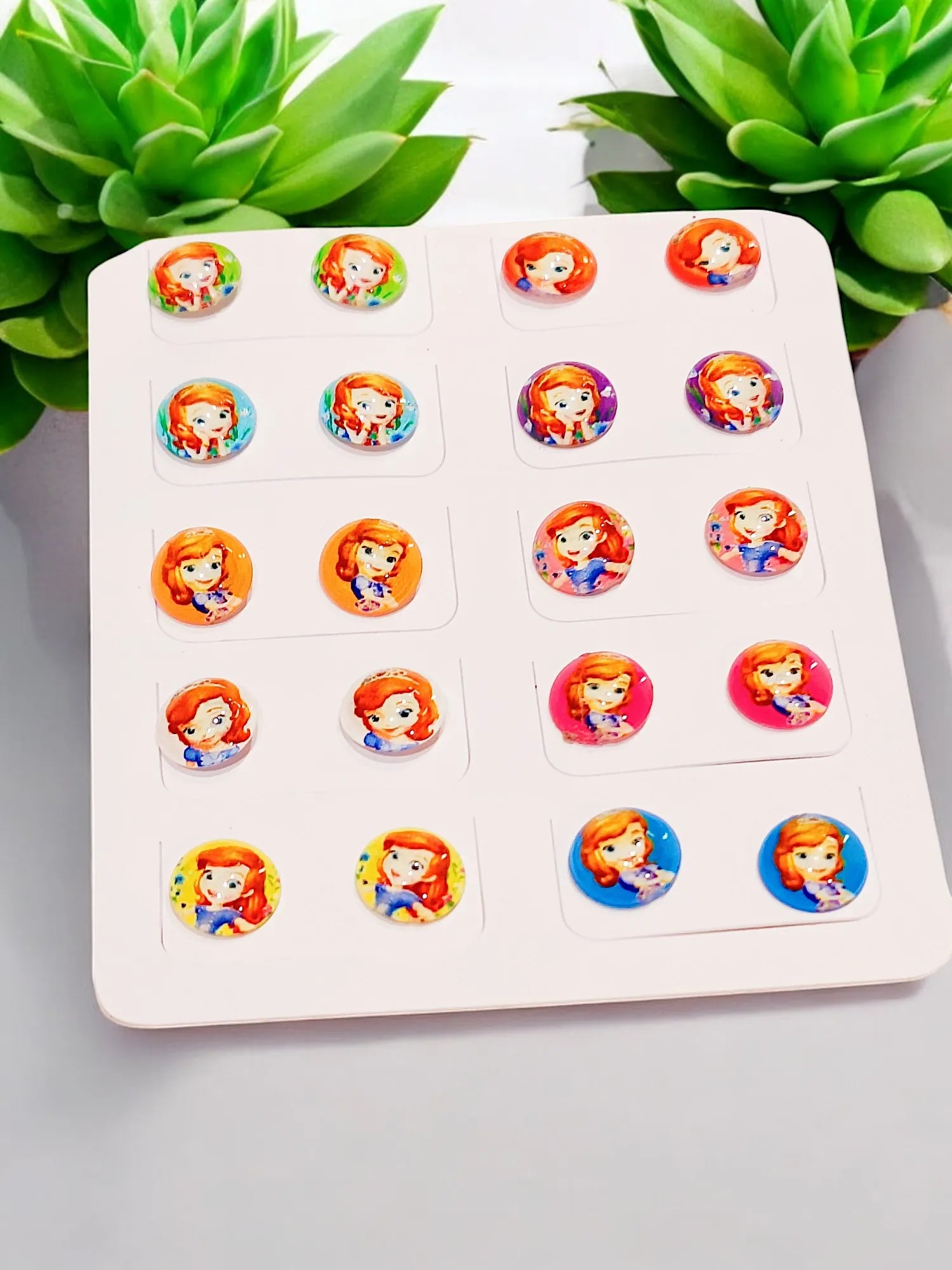 Set of 10 Barbie Circular Studs Earrings