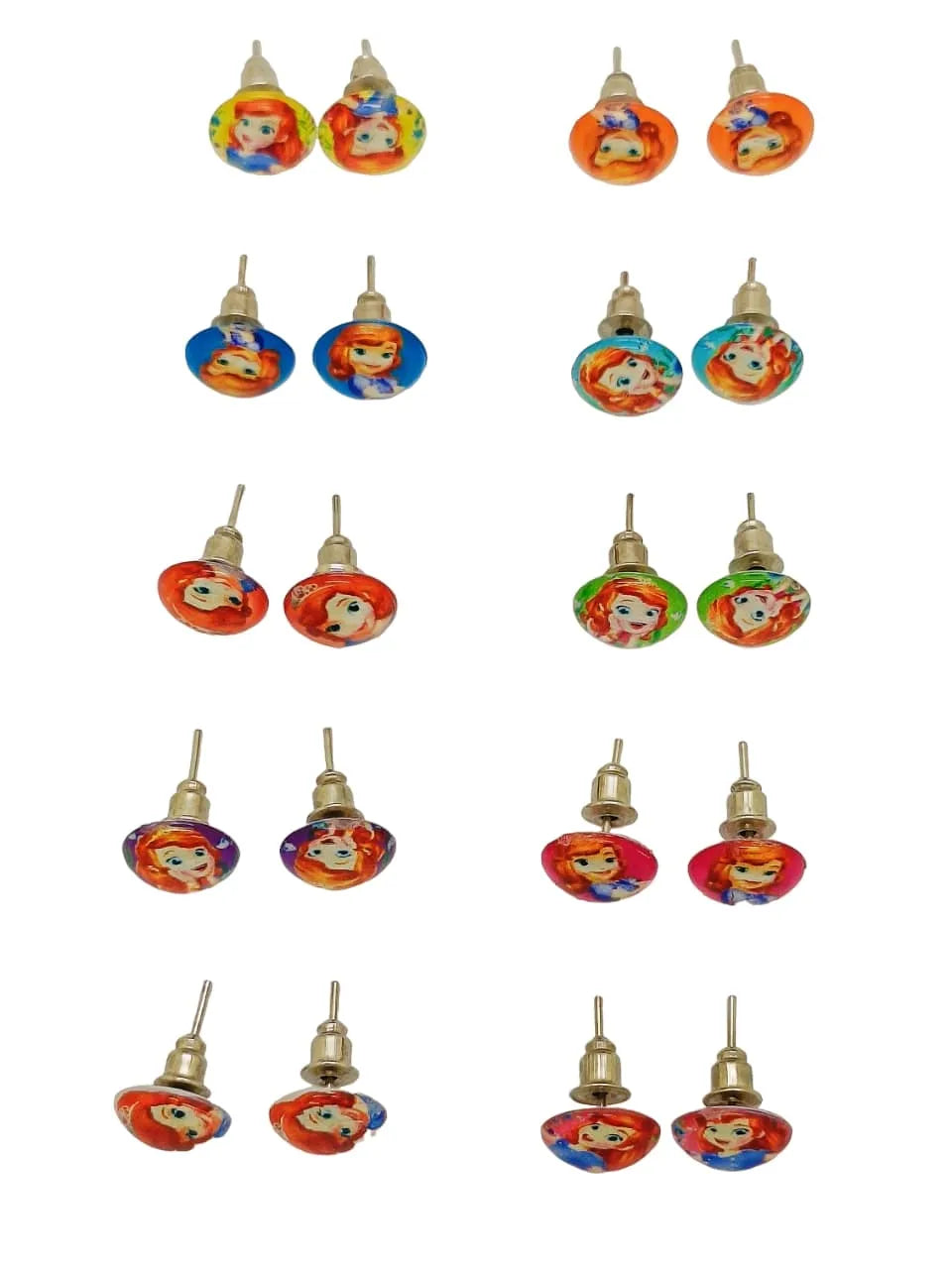 Set of 10 Barbie Circular Studs Earrings