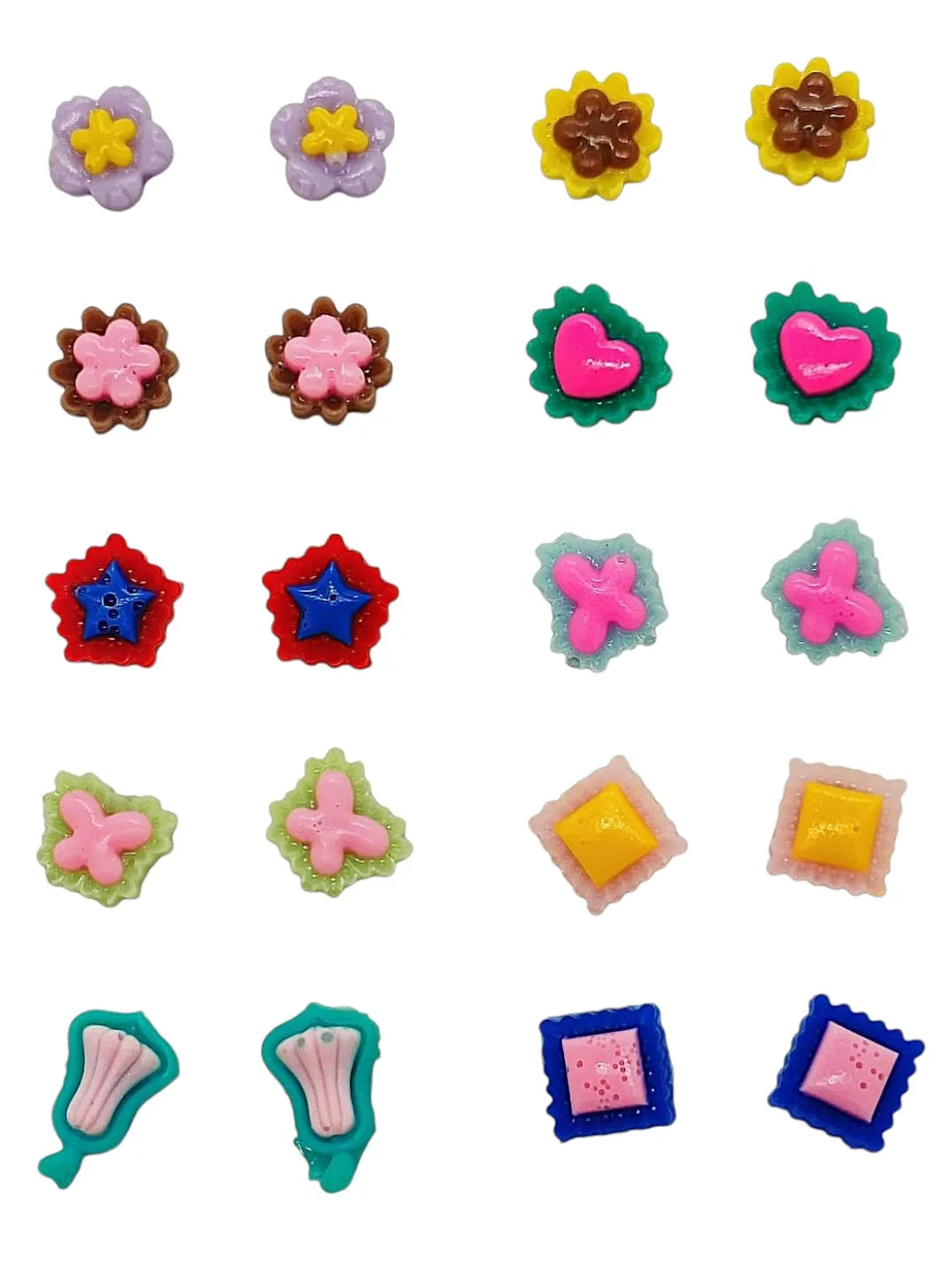 Set Of 10 Stud Earrings
