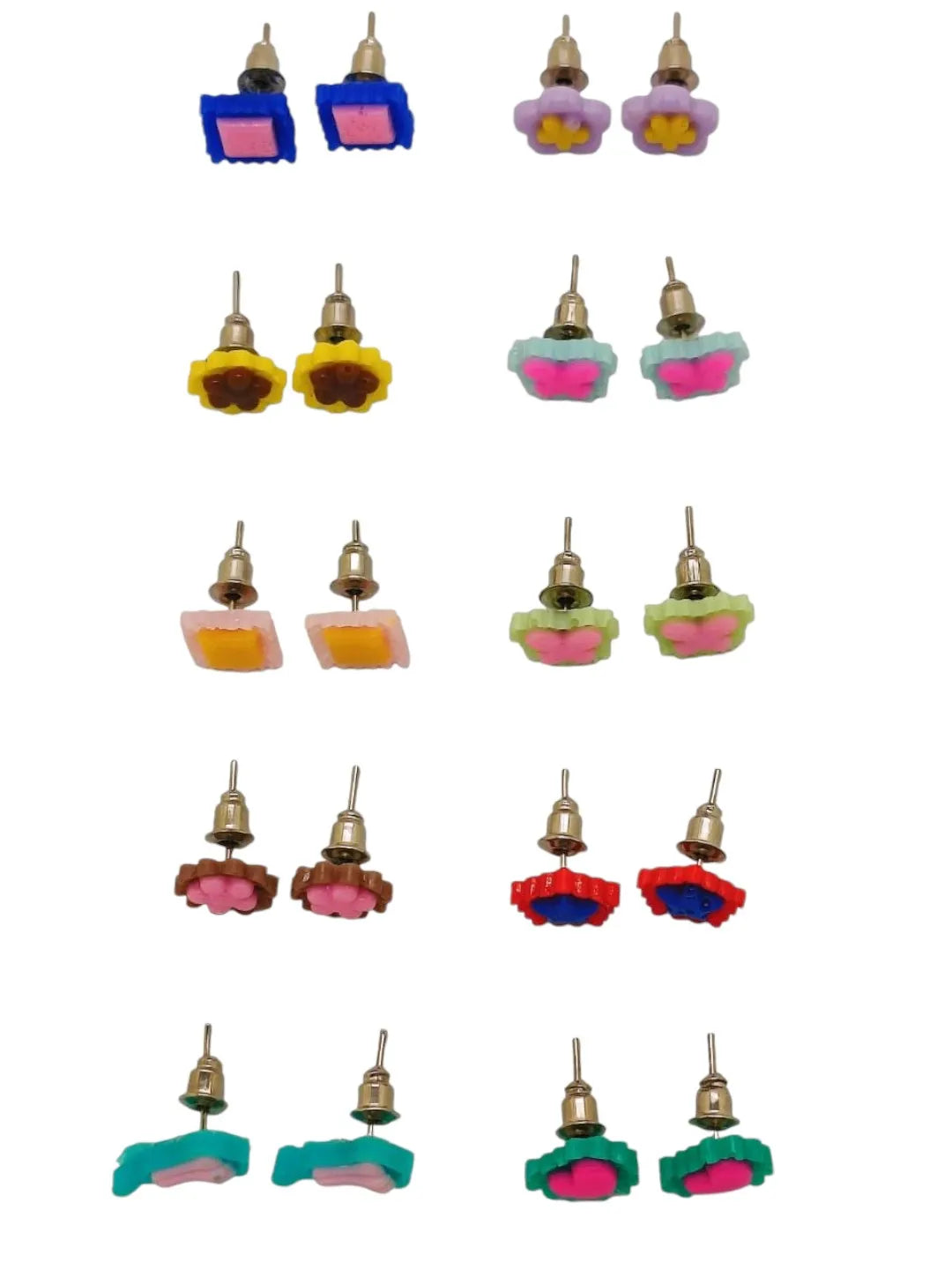 Set Of 10 Stud Earrings