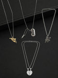 Silver Plated Temple Design Set Of 4 Men Combo Chain