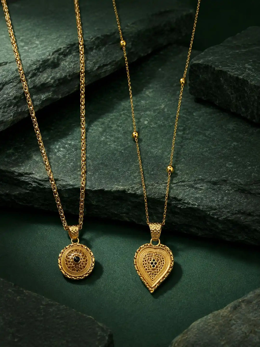 Antique Ethnic Daily Wear Traditional Pendant Chain Combo