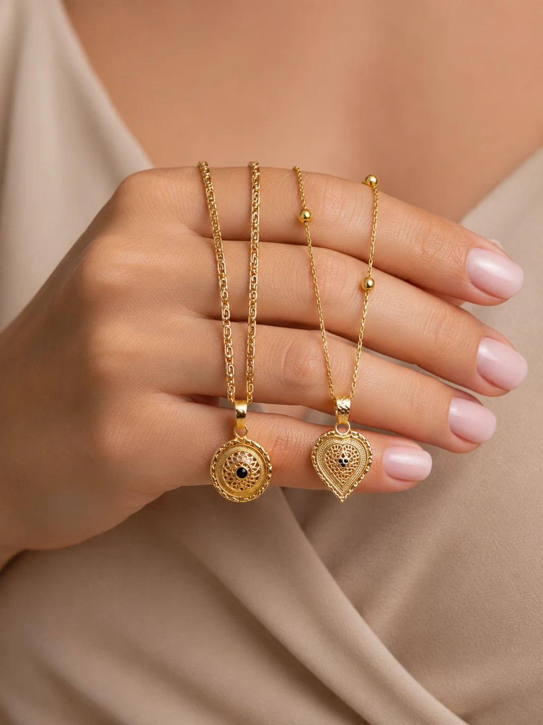 Antique Ethnic Daily Wear Traditional Pendant Chain Combo