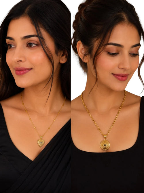 Antique Ethnic Daily Wear Traditional Pendant Chain Combo
