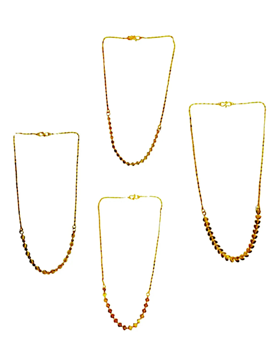 Set Of 4 Gold Plated Necklaces