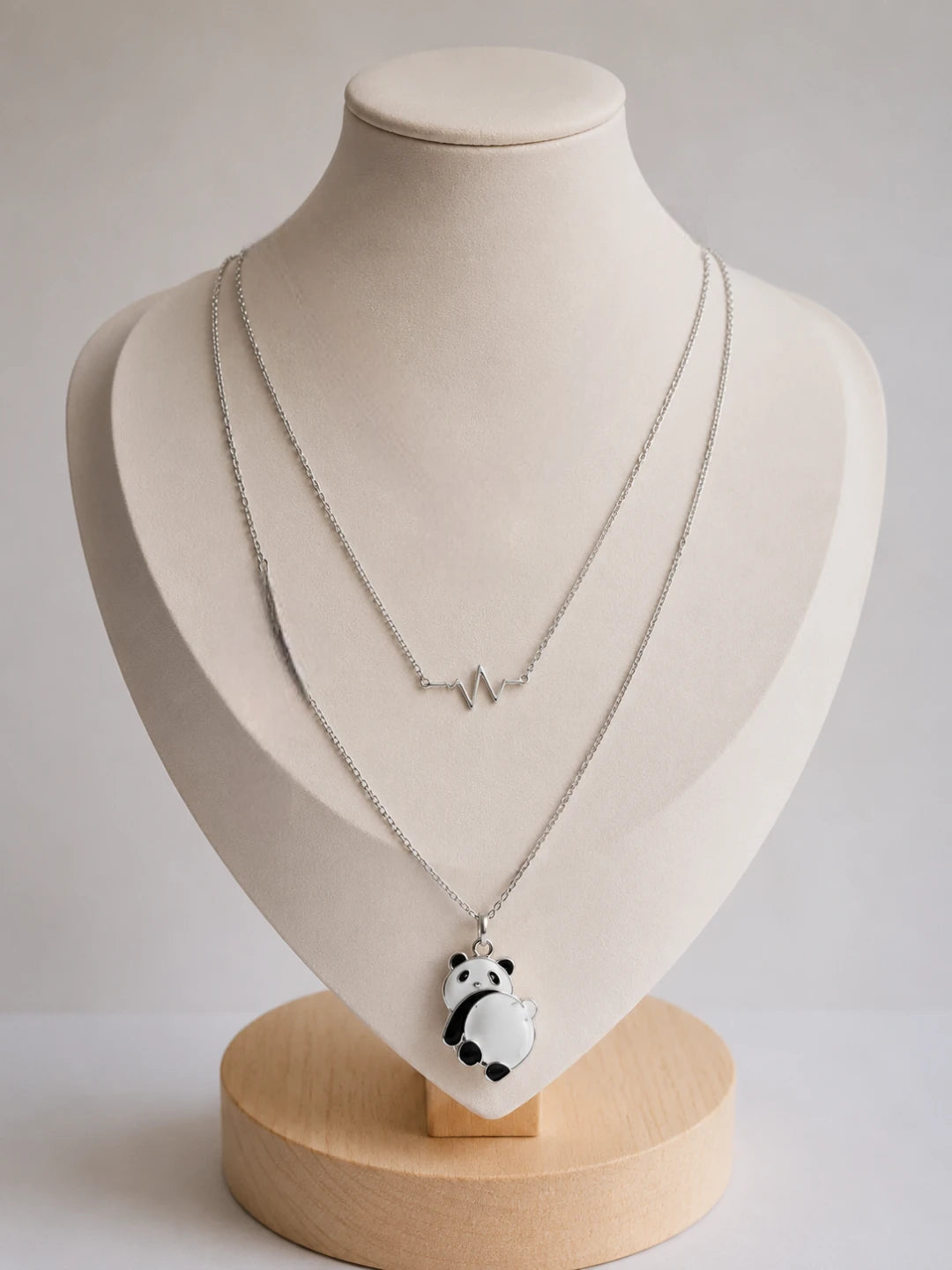 Unicorn, Heartbeat, Owl & Crystal Designs Elegant Silver Pendant Chain Combo for Women