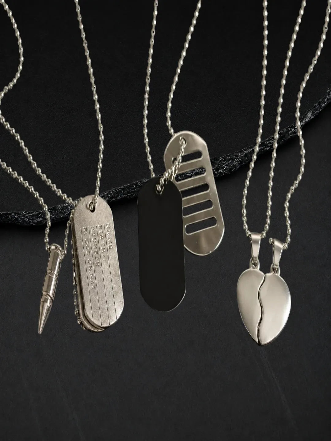 Silver Plated Set Of 3 Men Combo Chain