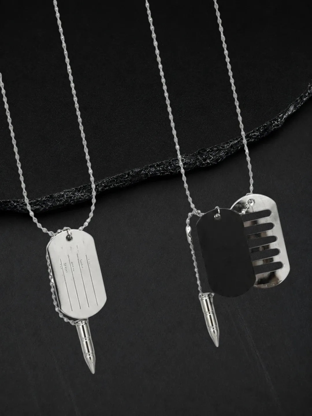 Silver Plated Set Of 3 Men Combo Chain