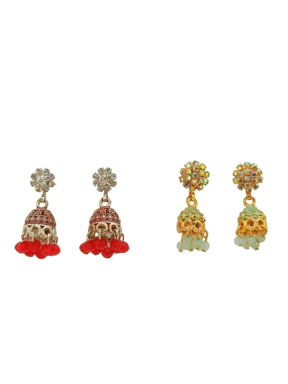 Set Of 2 Floral Jhumkas Earrings