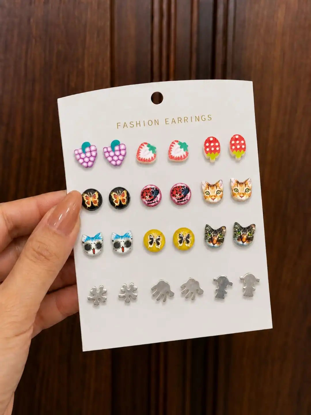 Set of 12 Fancy Stud Combo Earrings For Women and Girls