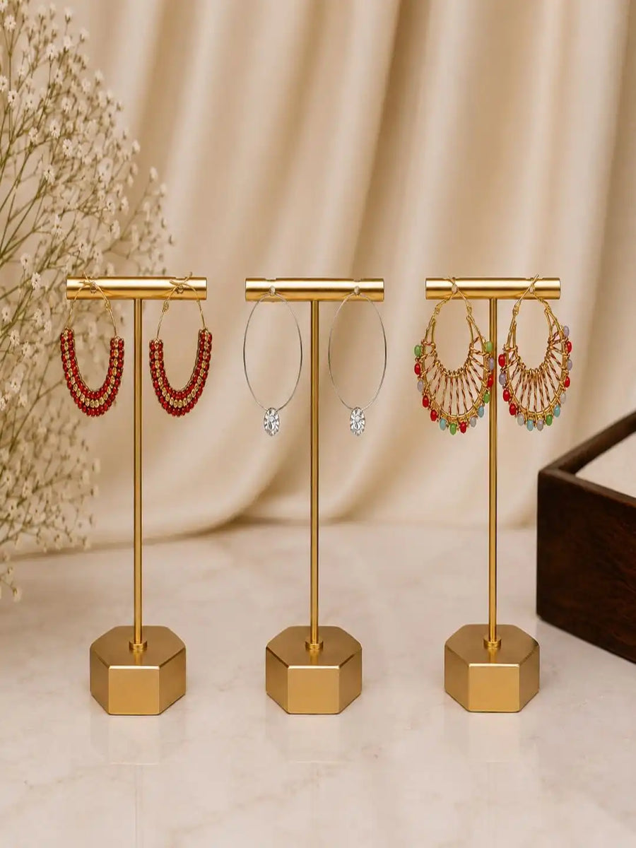 Set of 3 Hoop Combo Earrings For Women and Girls