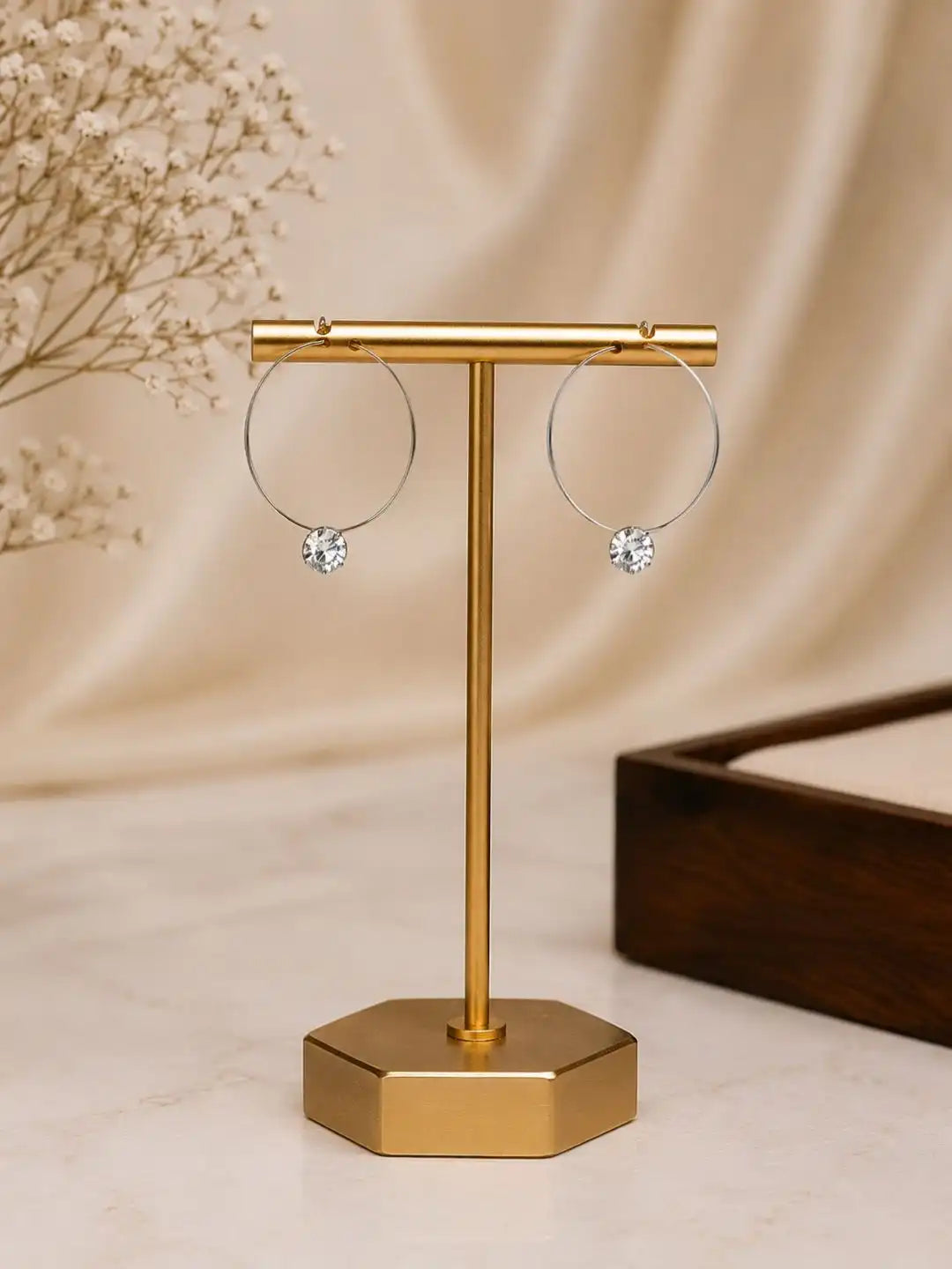 Set of 3 Hoop Combo Earrings For Women and Girls