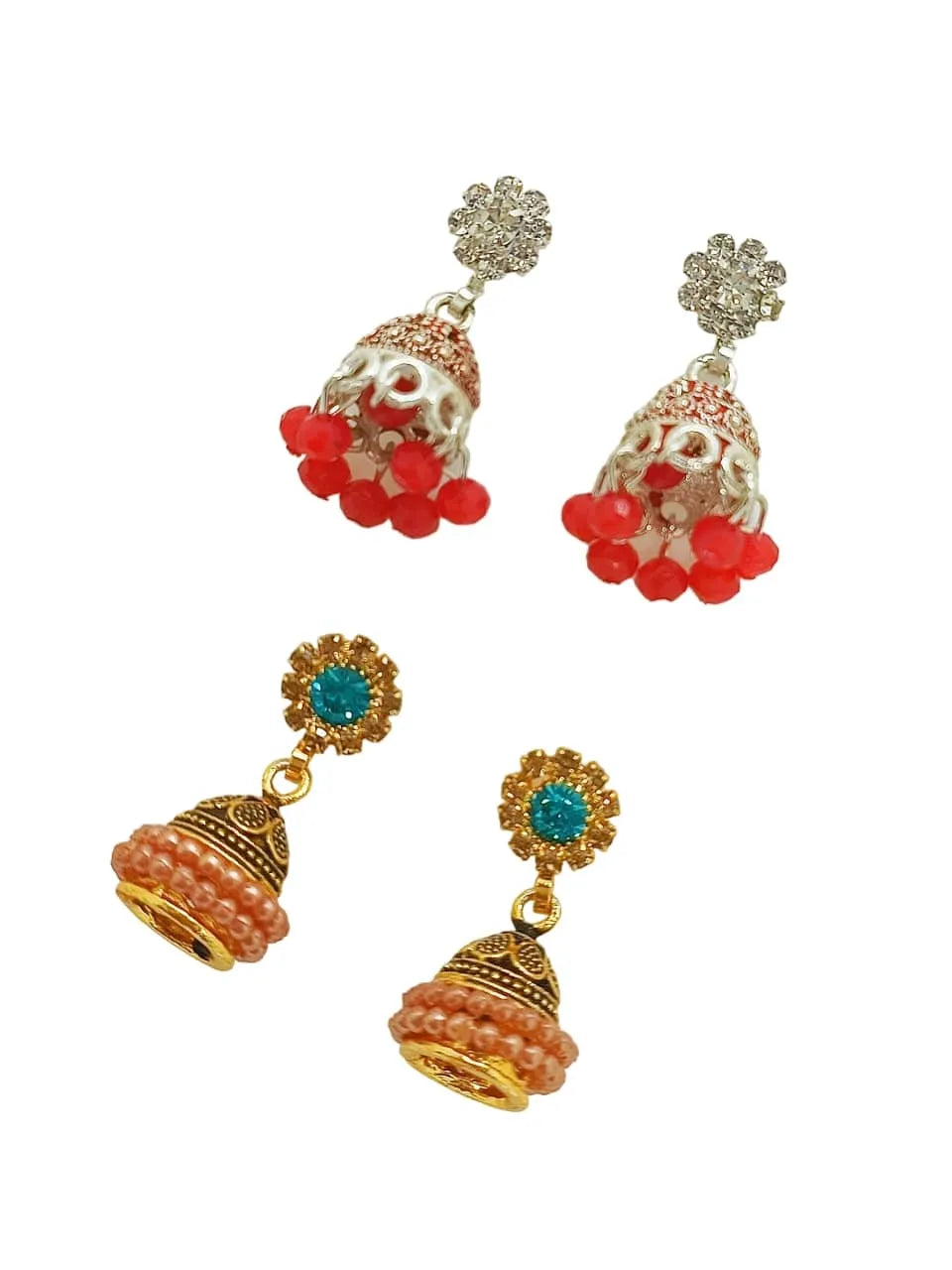 Set of 2 Ethnic Jhumka Earrings