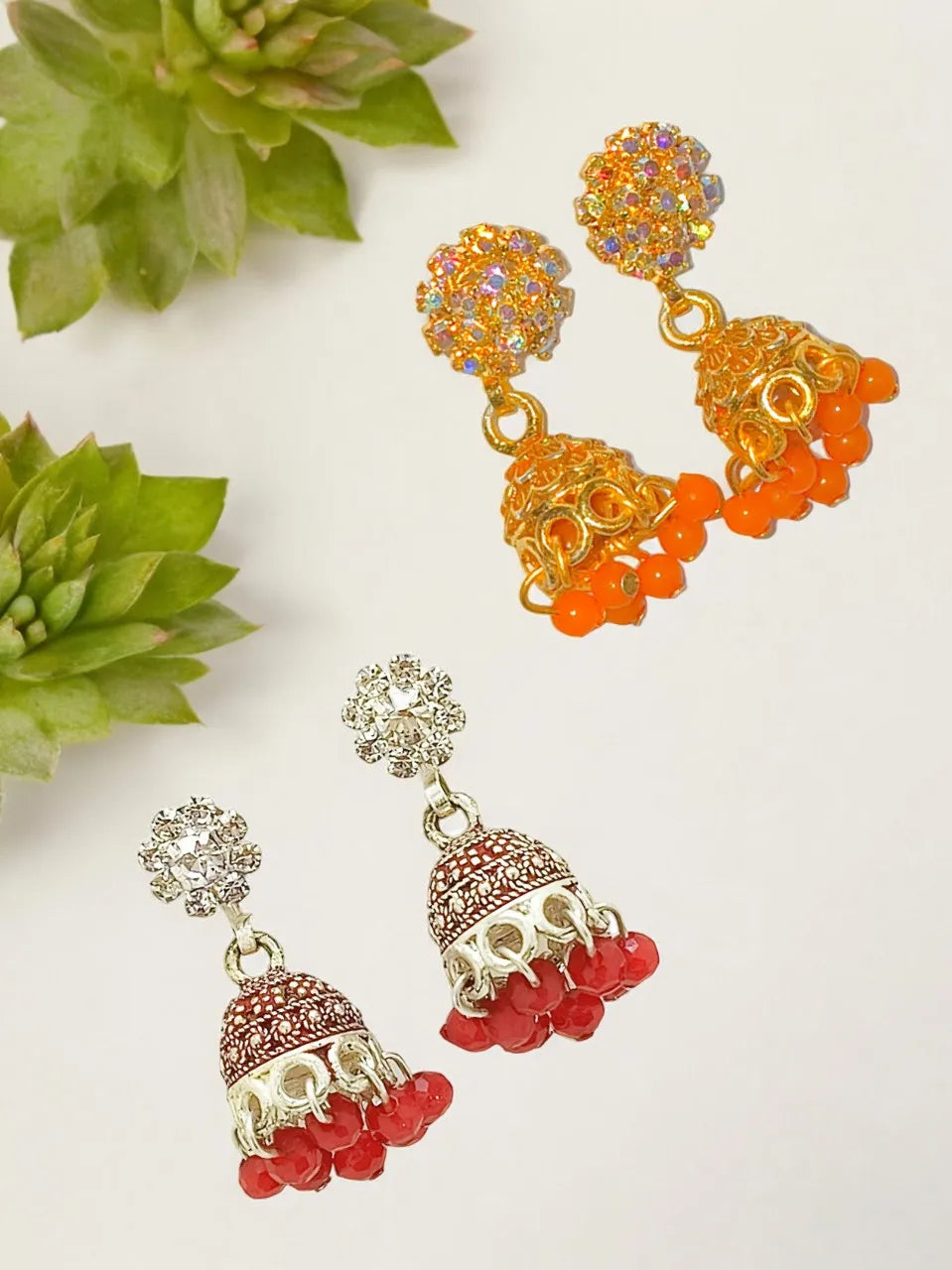 Contemporary Ornate Studs Earrings