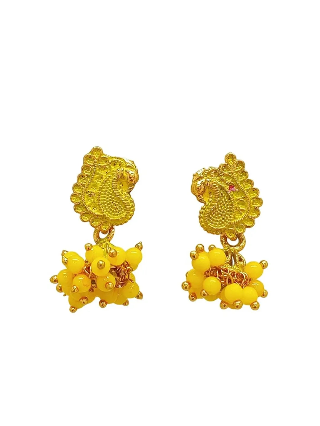 Gold Plated Multi-Colors of Jhumki Set of 3