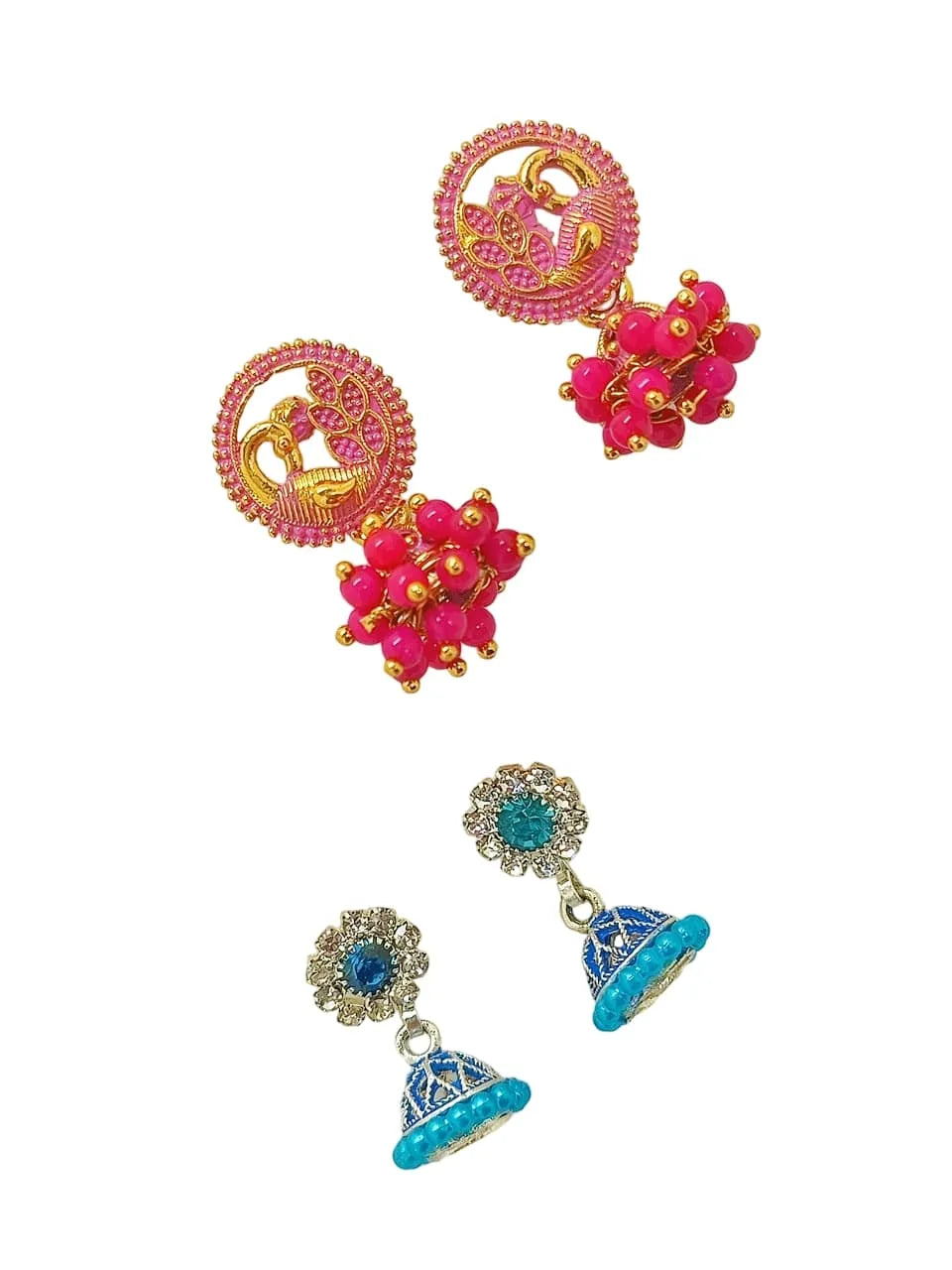 Set of 2 Circular Vintage Jhumka Earrings