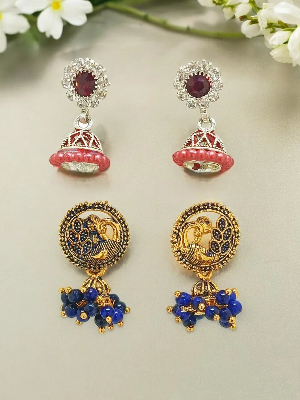 Set of 2 Classic Circular Jhumkas Earrings