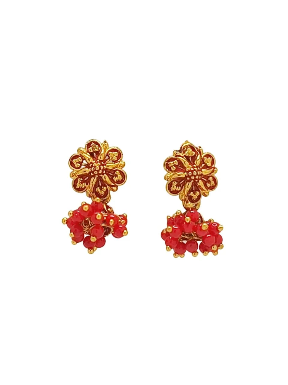 Set Of 2 Gold Silver Plated Zirconia Jhumka Earrings For Women and Girls