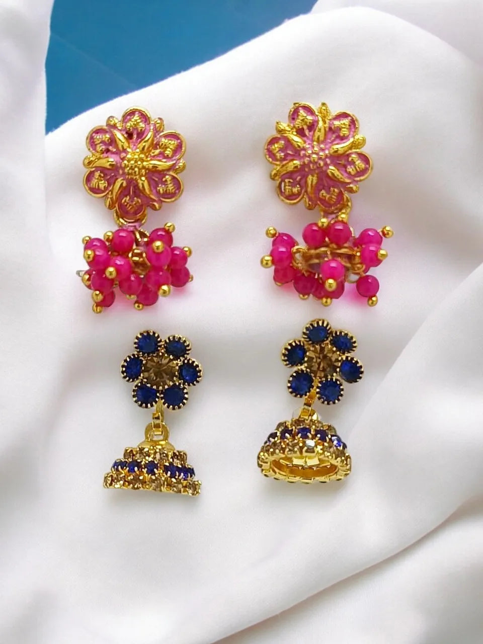 Set of 2 Classic Ethnic Jhumkas Earrings