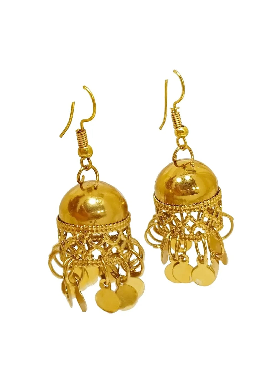 Silver Oxidised Multi Pearl  and Gold Jhumki Earrings