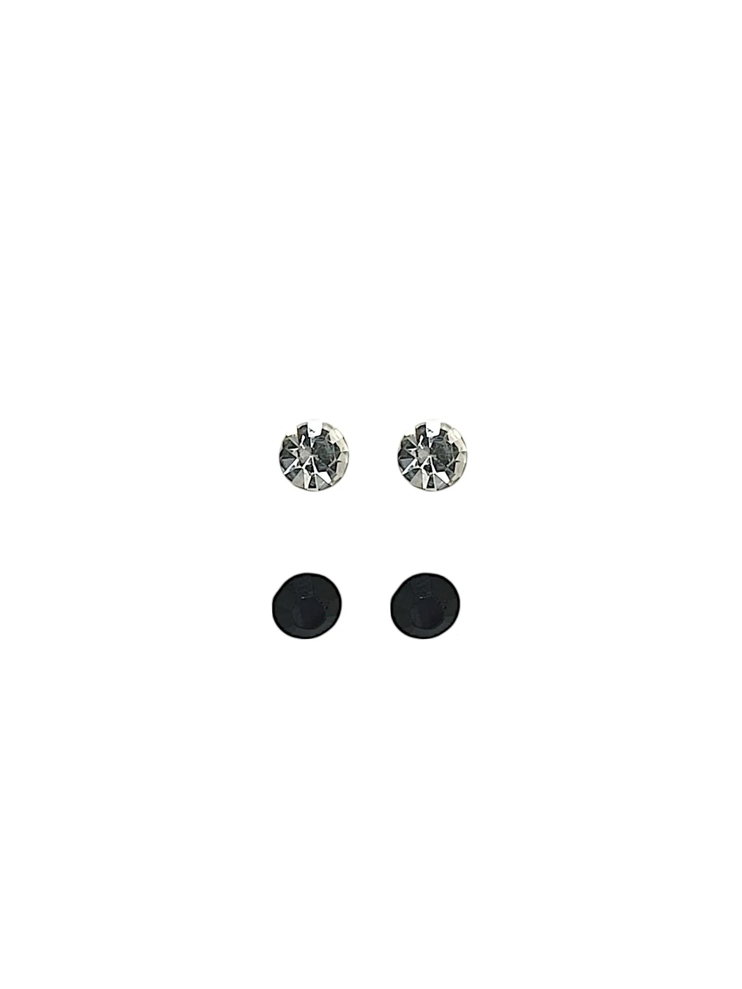 Set Of 2 Gold Plated Stone Studded Stud Earrings