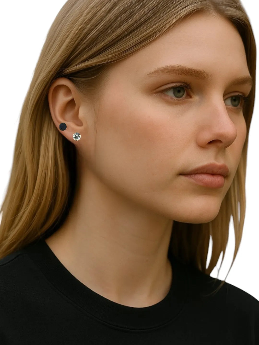 Set Of 2 Gold Plated Stone Studded Stud Earrings