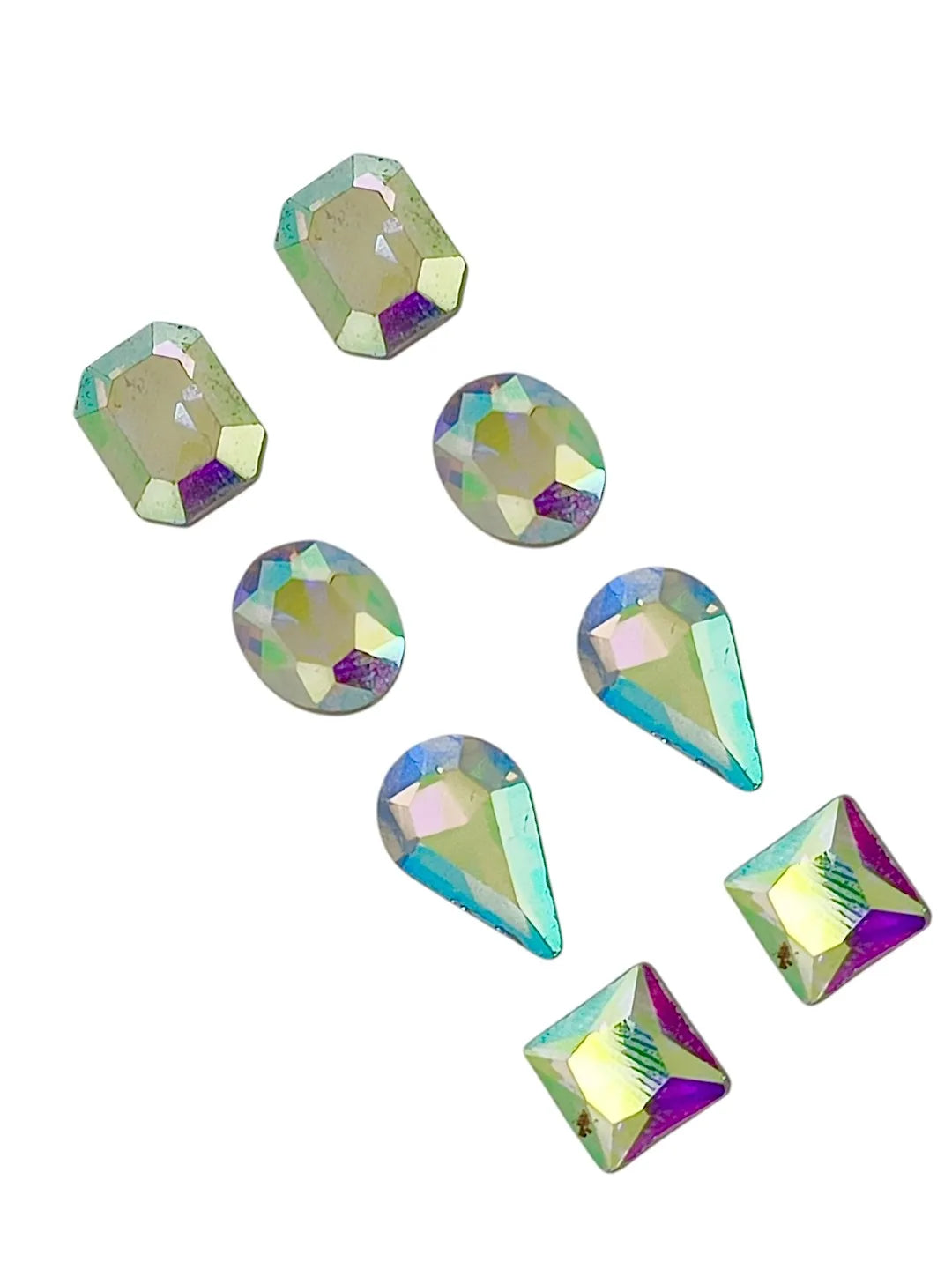 Set Of 4 Silver Plated Geometric shape Stone Studded Stud Earrings