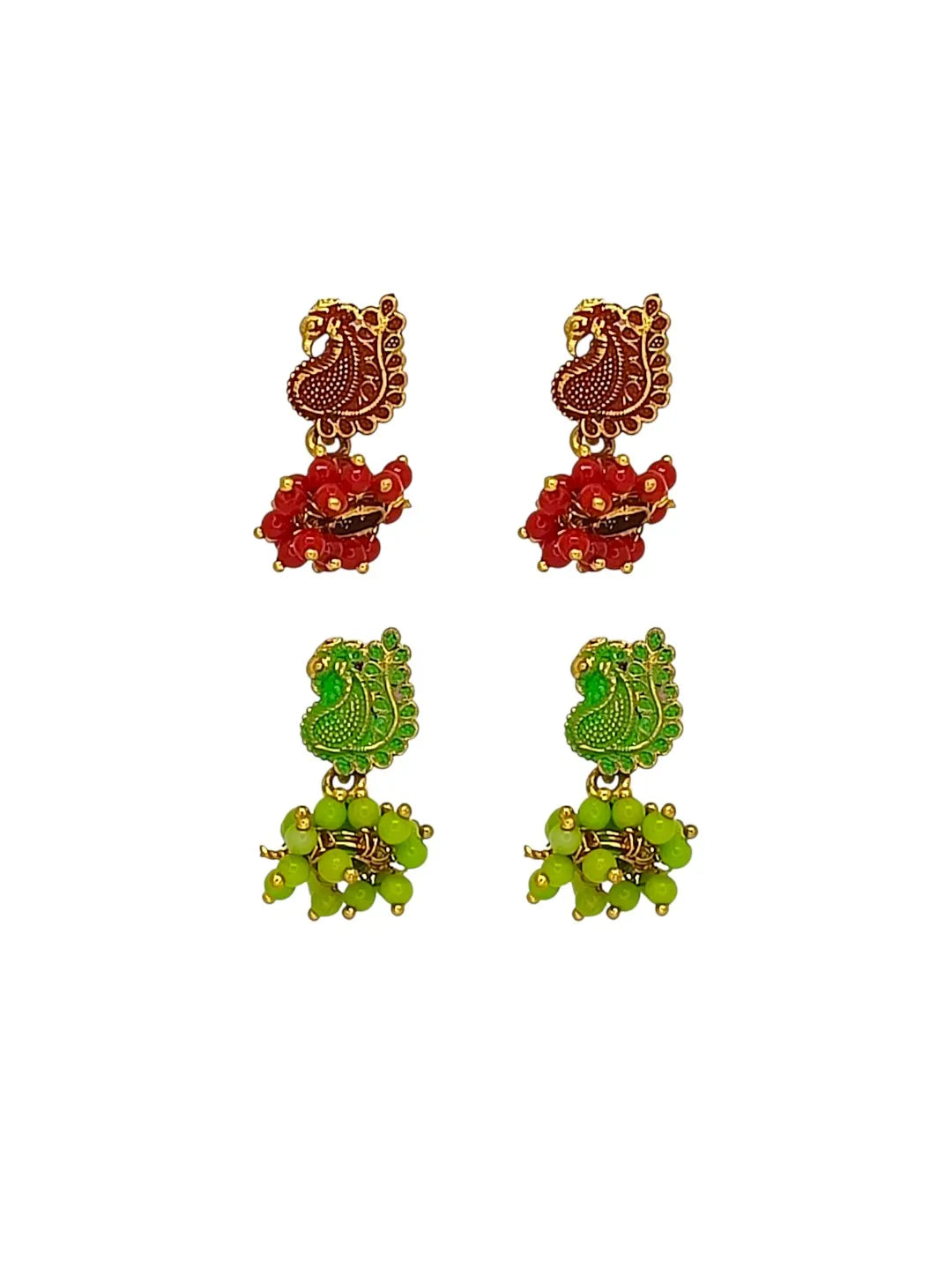 Set of 4 Circular Jhumkas Earrings