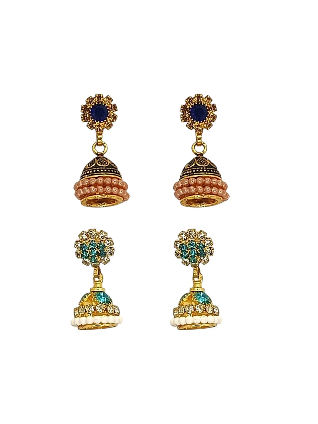 Set of 4 Circular Jhumkas Earrings