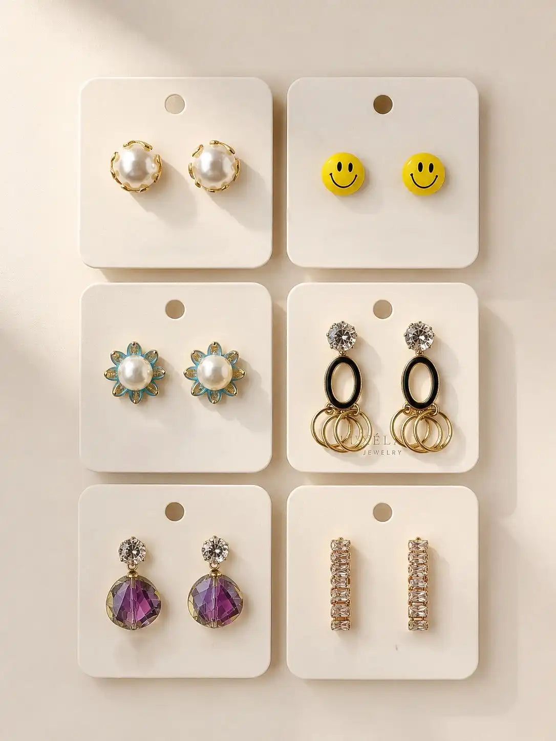 Set of 6 Combo Drop & Stud Earrings Assortment