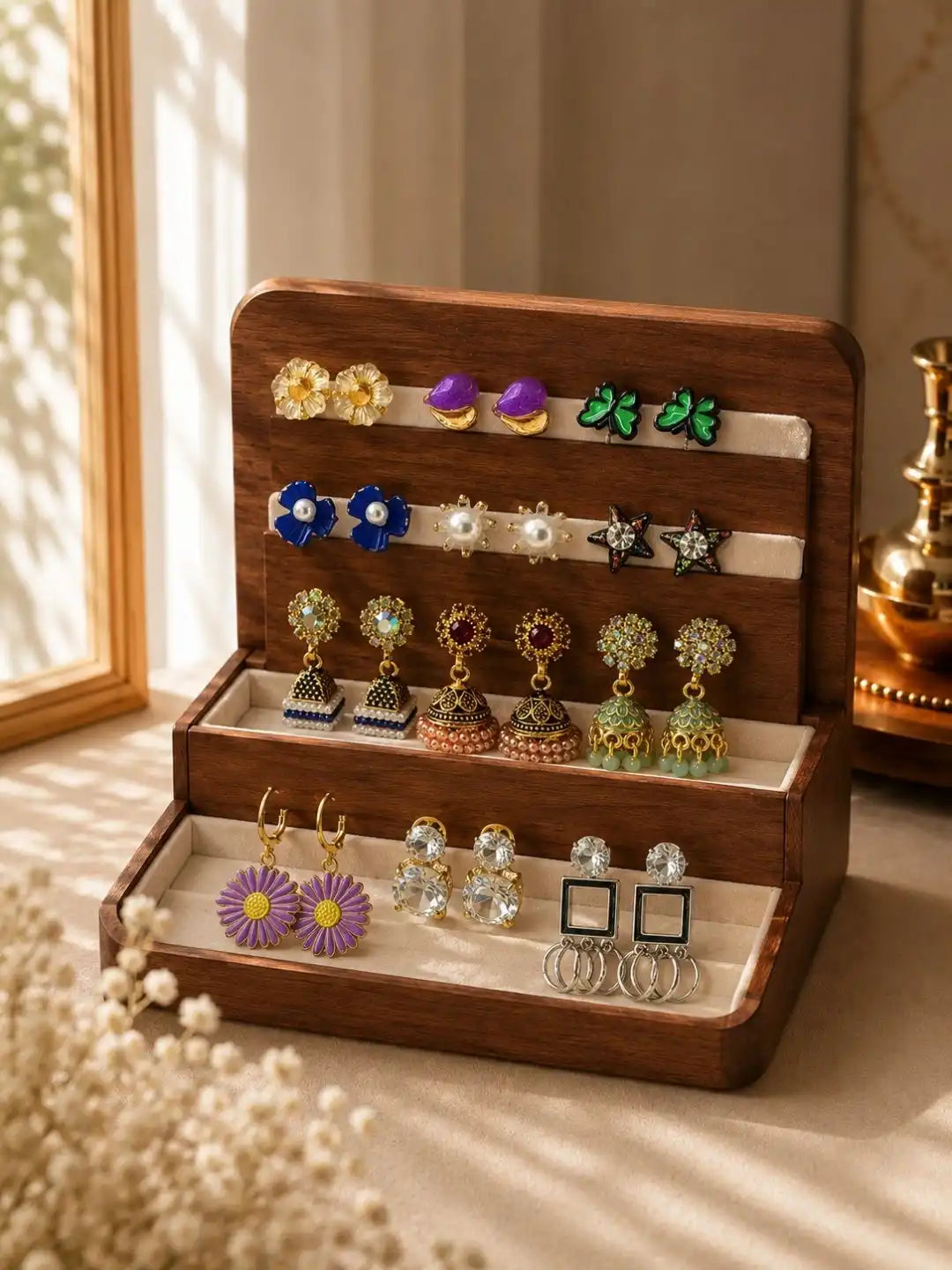 Set of 12 Pair Combo Stud and Drop Earrings Assortment
