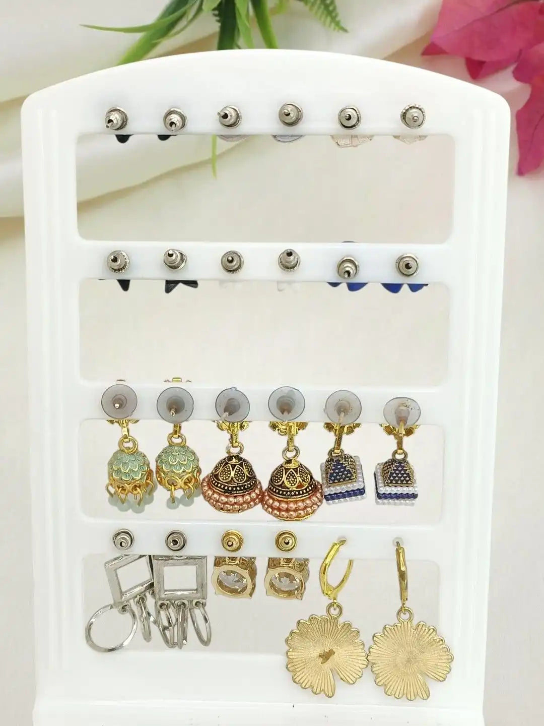Set of 12 Pair Combo Stud and Drop Earrings Assortment