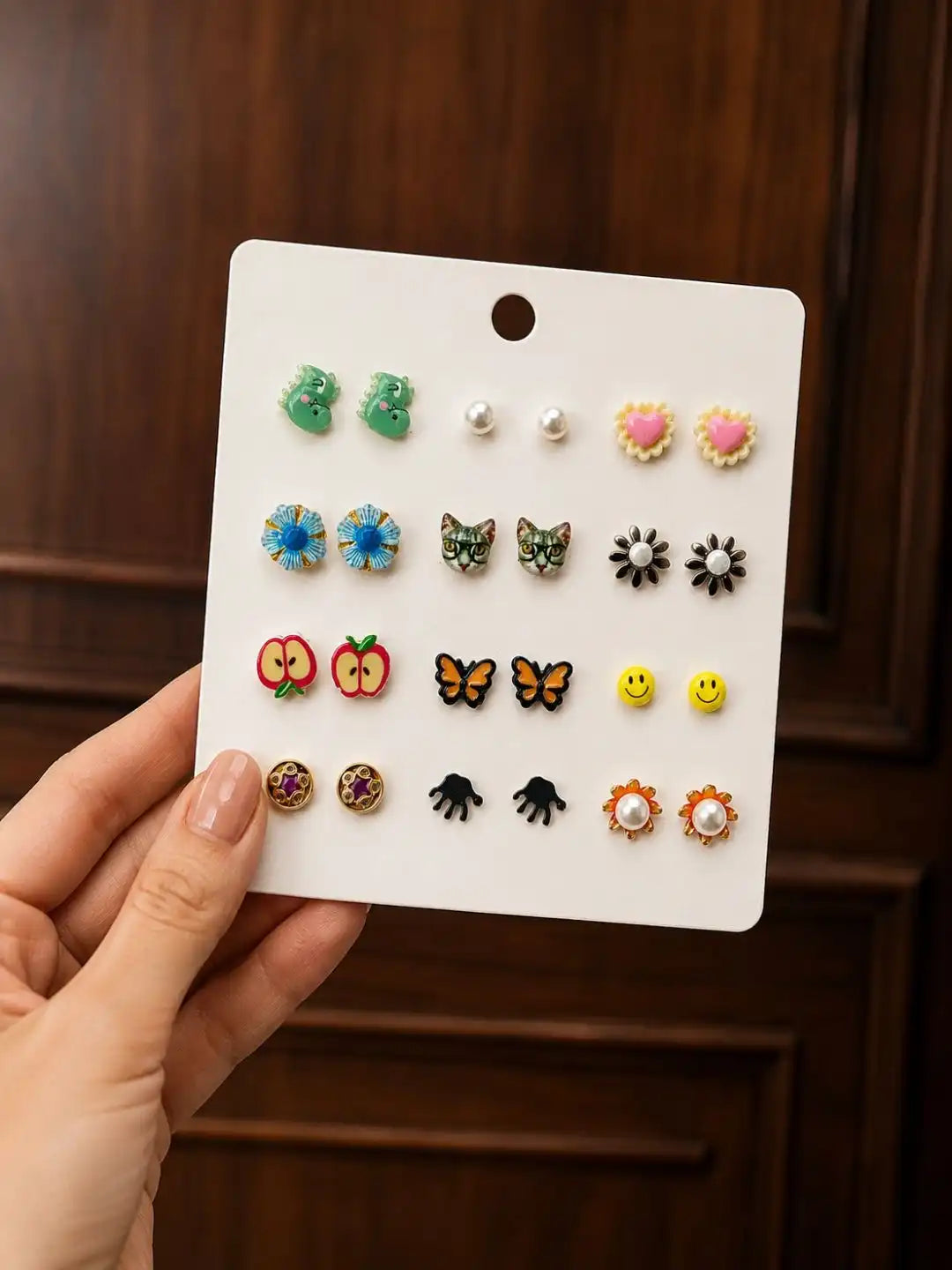 Set of 12 Pair Fancy Combo Stud Earrings
