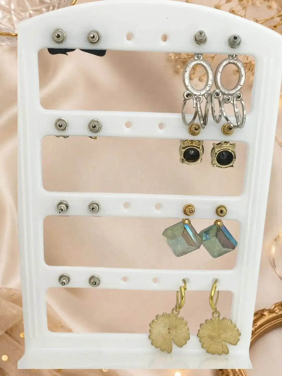 Set of 8 Multidesign Stud & Dangle Combo Earrings