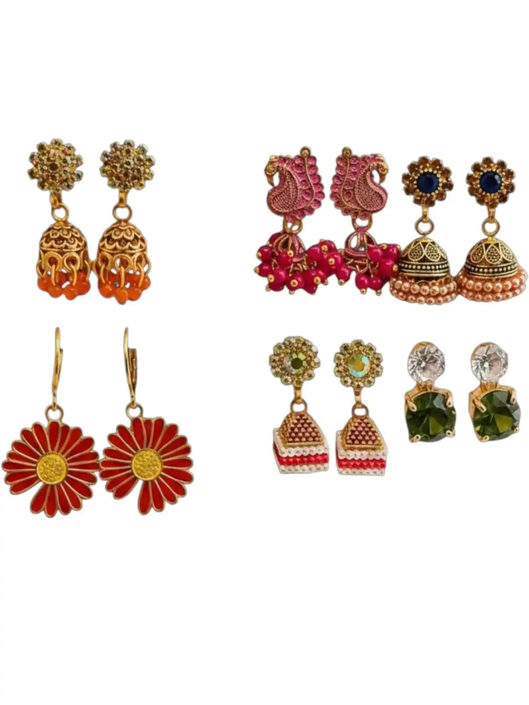 Set of 6 Ethnic & Contemporary Drop Earrings Assortment