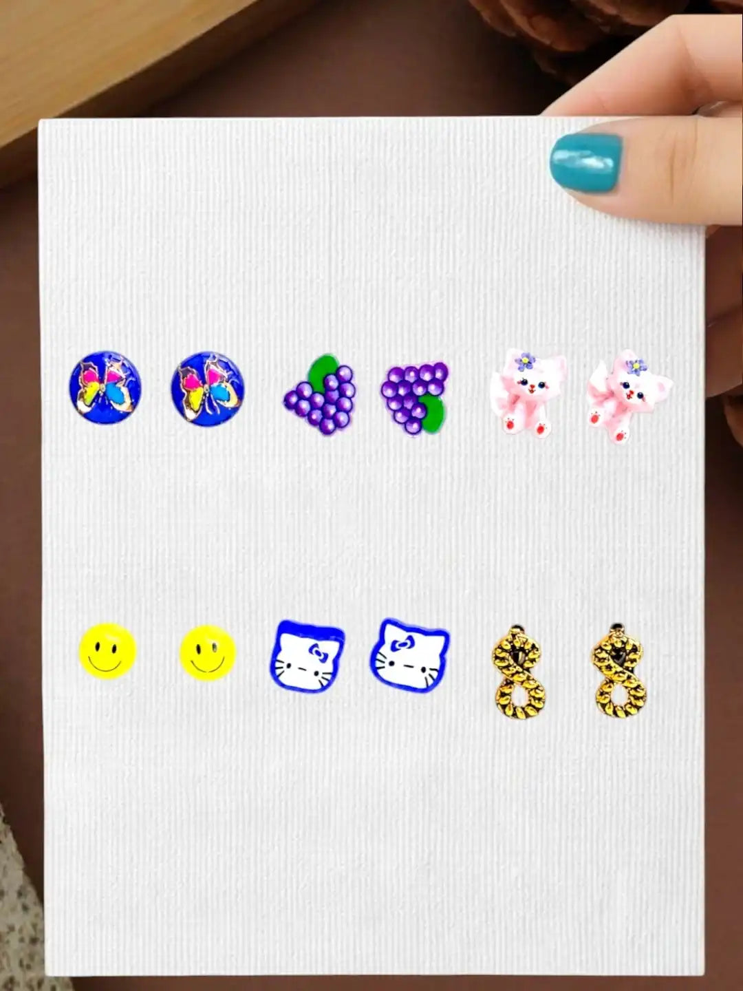 Set Of 6 Fancy Stud Combo Earrings