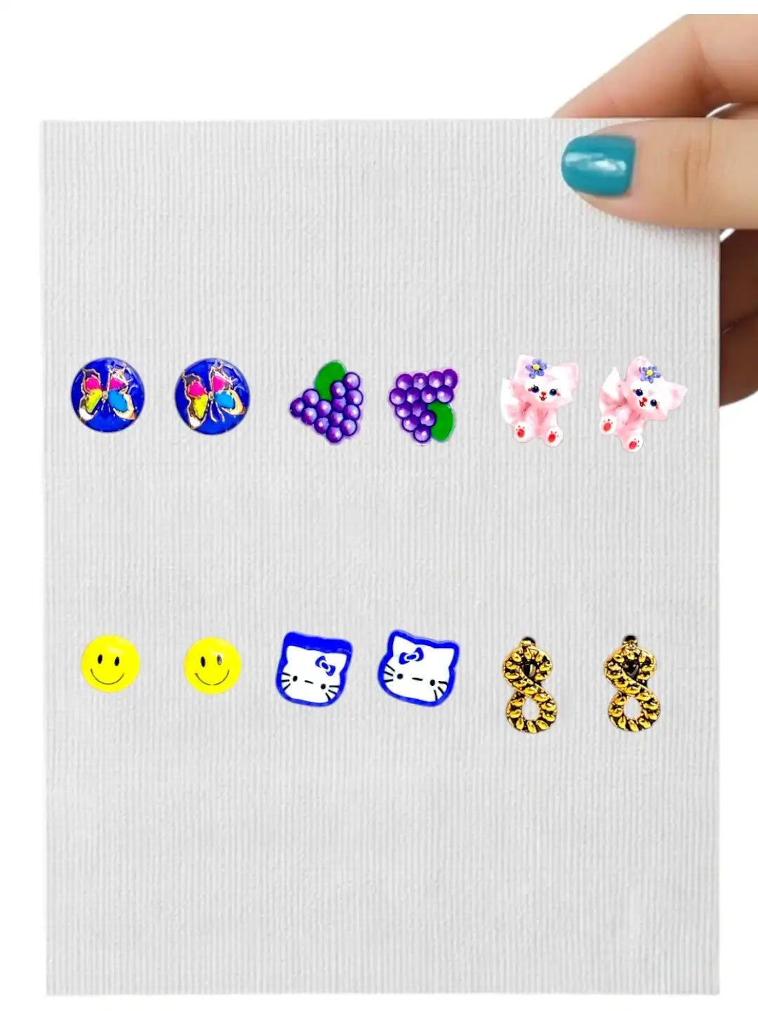 Set Of 6 Fancy Stud Combo Earrings