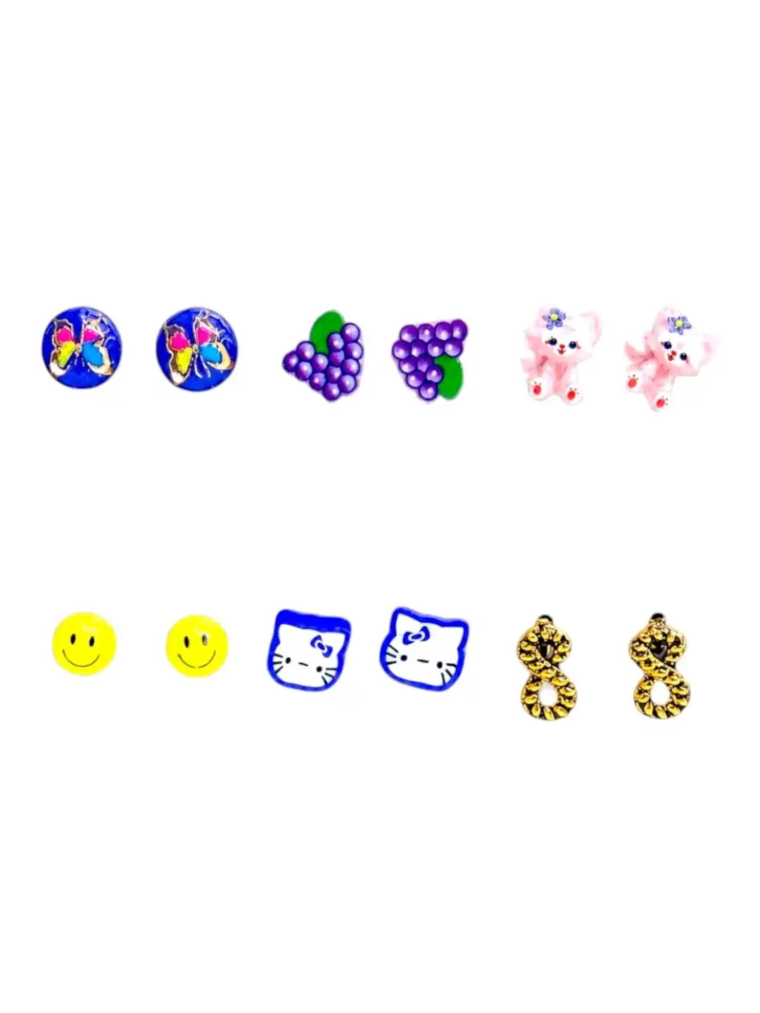 Set Of 6 Fancy Stud Combo Earrings