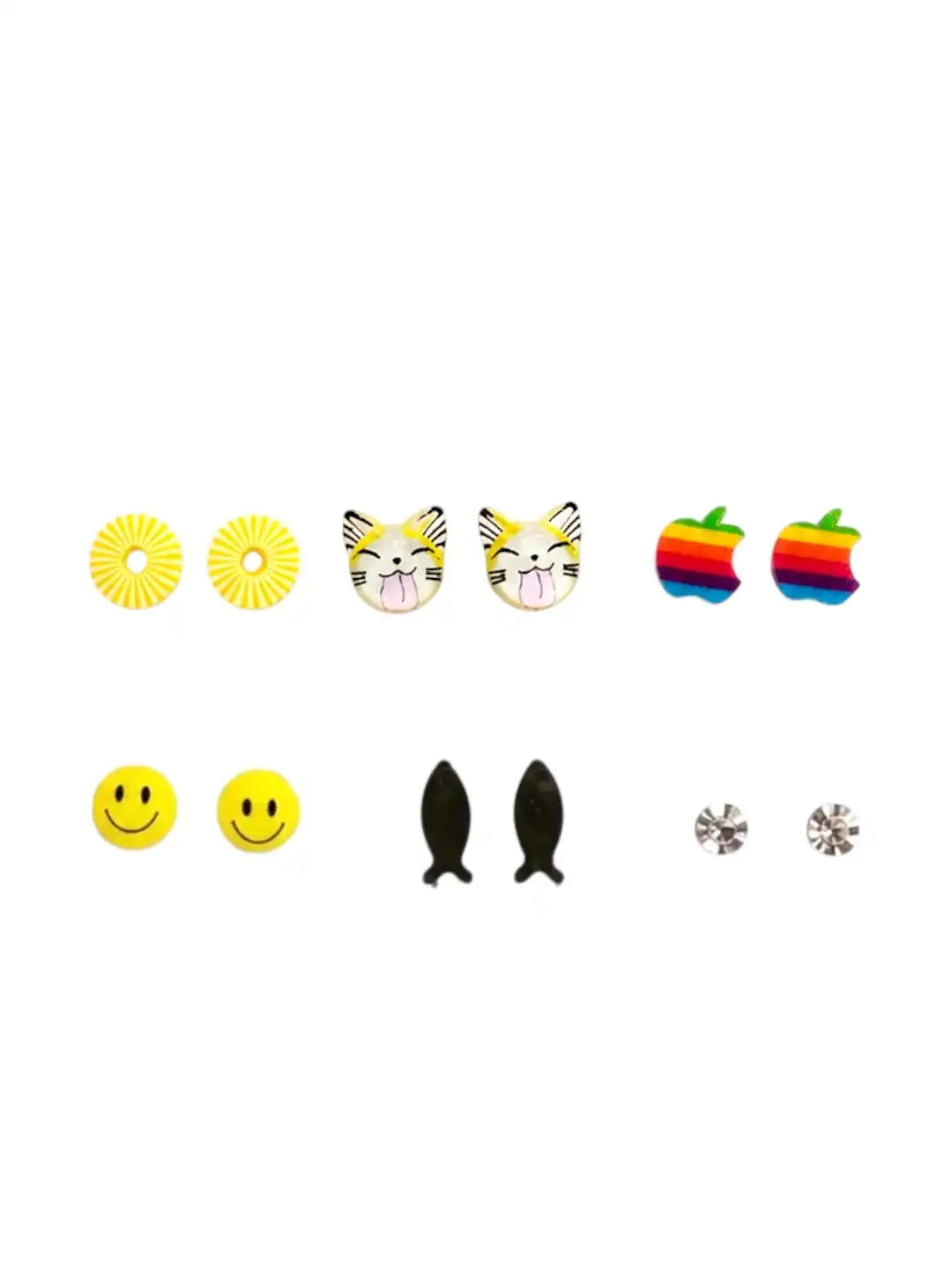 Set of 6 Fancy Cute Stud  Combo Earrings