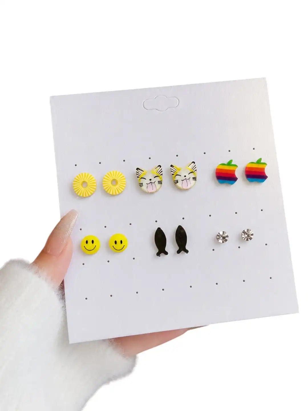 Set of 6 Fancy Cute Stud  Combo Earrings