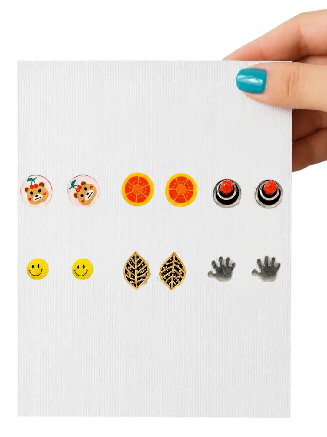 Set of 6 Fancy Multicolor Cute Stud  Combo Earrings