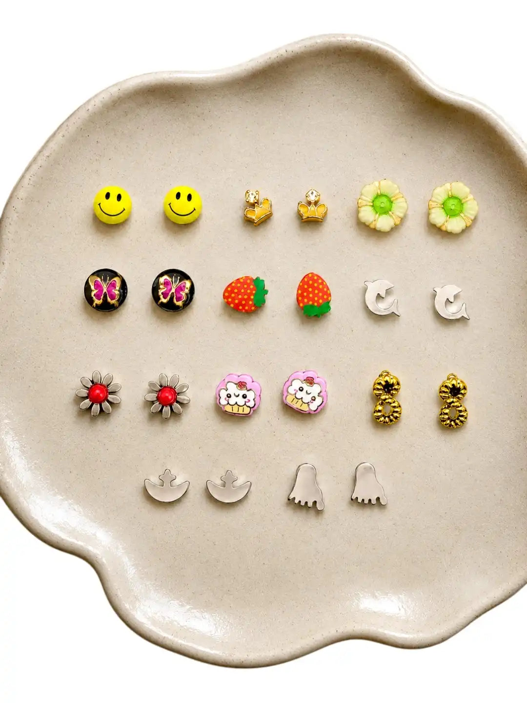 Set Of 11 Multicolor Stylish Stud Combo Earrings