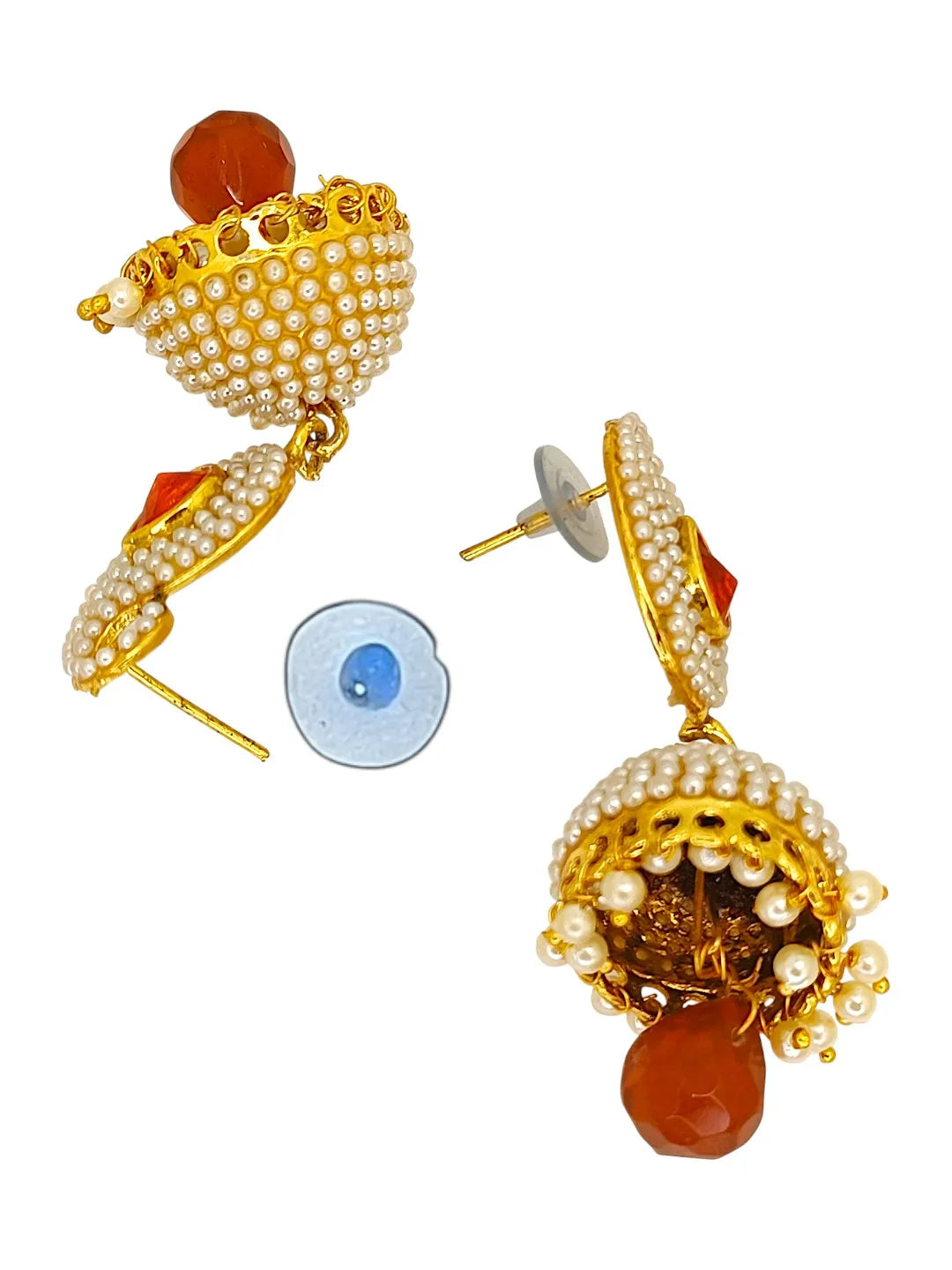 Golden Bead Studded Jhumka